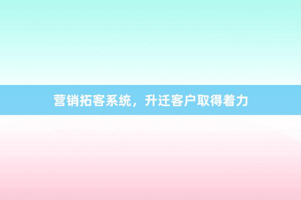 营销拓客系统，升迁客户取得着力
