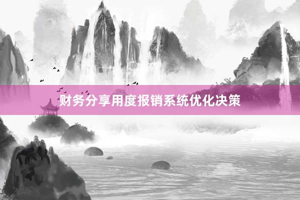 财务分享用度报销系统优化决策